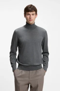 Rollkragenpullover aus extrafeiner Merinowolle