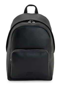 Rucksack aus Kunstleder mit geprägtem Logo-Patch