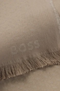 Schal aus Baumwoll-Mix mit Wolle und Monogramm-Muster