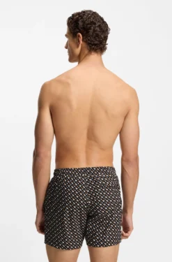 Schnell trocknende Badeshorts mit durchgehendem Innenfutter und Monogramm-Print