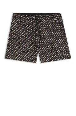Schnell trocknende Badeshorts mit durchgehendem Innenfutter und Monogramm-Print