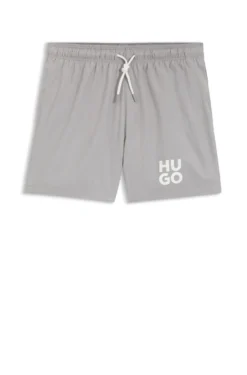 Schnell trocknende Badeshorts mit Stacked-Logo-Print