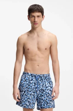 Schnell trocknende Badeshorts mit Allover-Print