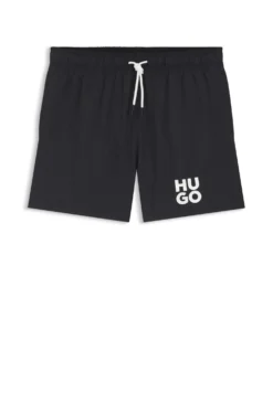Schnell trocknende Badeshorts mit Stacked-Logo-Print