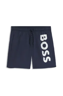 Schnell trocknende Badeshorts mit aufgedrucktem Logo