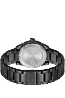 Schwarz beschichtete Uhr mit Gliederarmband