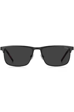 Schwarze Sonnenbrille mit Gummi-Logo
