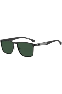 Schwarze Sonnenbrille mit gummierten Bügeln