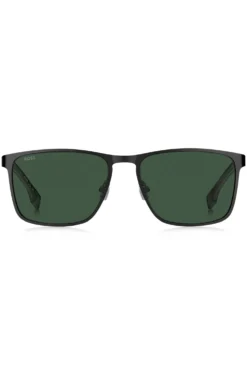 Schwarze Sonnenbrille mit gummierten Bügeln