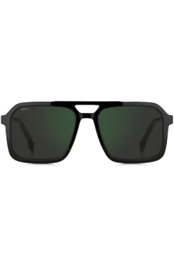 Schwarze Sonnenbrille mit Logo-Details