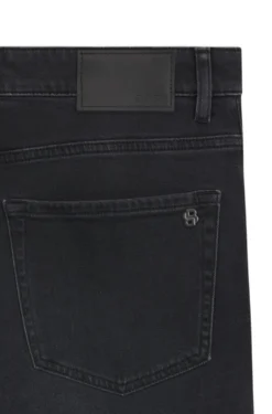 Schwarze Tapered-Fit Jeans aus bequemem Stretch-Denim