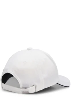 Sechs-Bahnen-Cap aus Piqué mit Logo-Stickerei