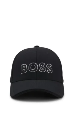 Sechs-Bahnen-Cap aus Piqué mit Logo-Stickerei