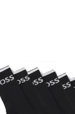Sechserpack kurze Socken aus geripptem Baumwoll-Mix
