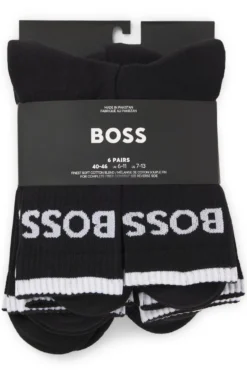 Sechserpack kurze Socken aus geripptem Baumwoll-Mix