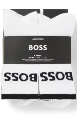 Sechserpack kurze Socken aus geripptem Baumwoll-Mix