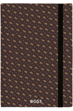 Set aus DIN-A5-Notizbuch mit Monogramm-Muster und Kugelschreiber