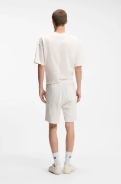 Shorts aus Baumwoll-Frottee mit Leopard-Jacquard