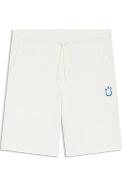 Shorts aus Baumwoll-Frottee mit Leopard-Jacquard