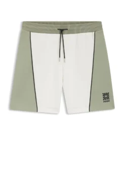 Shorts aus Baumwoll-Mix mit gesticktem Logo-Artwork