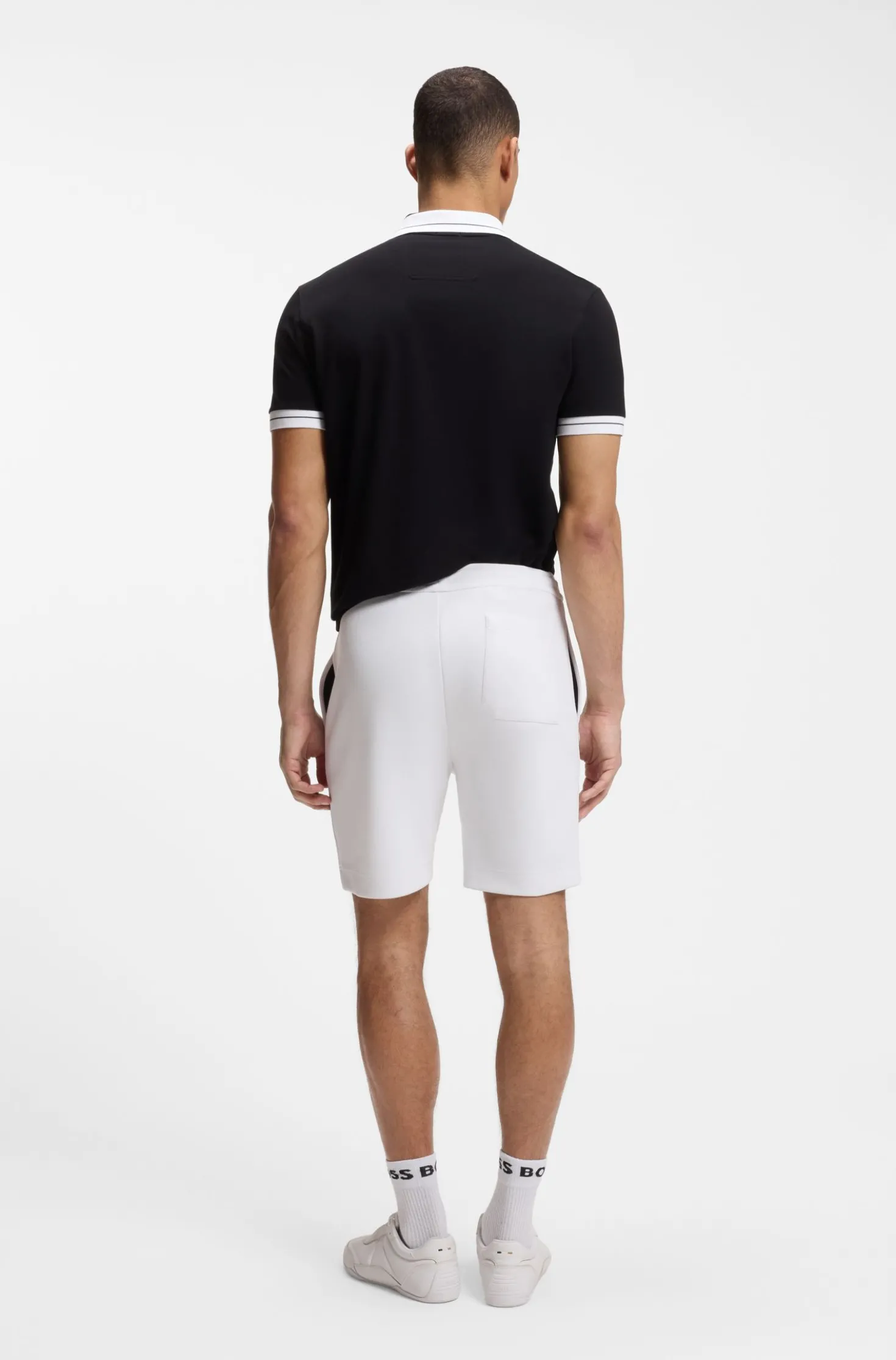 Shorts aus Baumwoll-Mix mit Paspeln