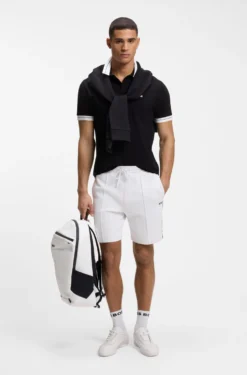 Shorts aus Baumwoll-Mix mit Paspeln