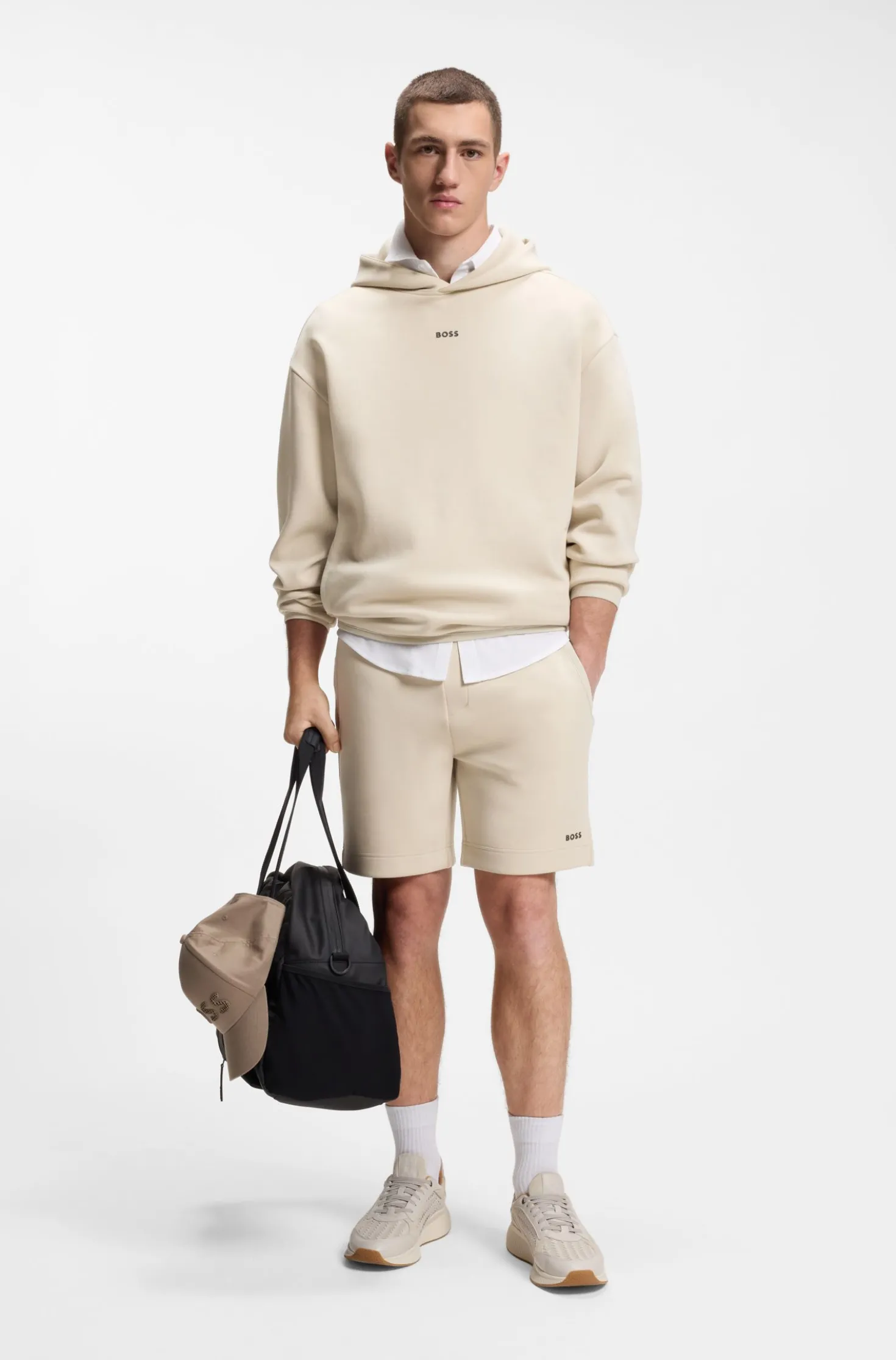 Shorts aus Baumwoll-Mix mit reflektierender Grafik
