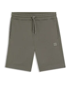 Shorts aus Baumwoll-Terry mit Logo-Patch