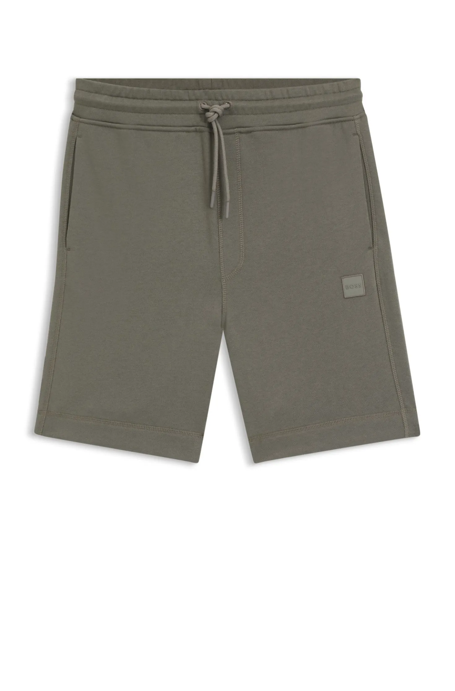Shorts aus Baumwoll-Terry mit Logo-Patch