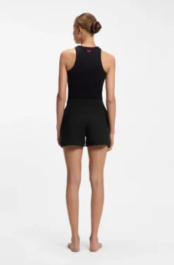 Shorts aus elastischem Gewebe mit Logo-Print