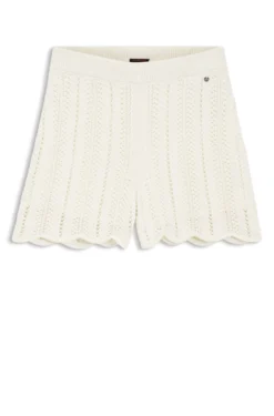 Shorts aus gestricktem Baumwoll-Mix mit Wellenstruktur