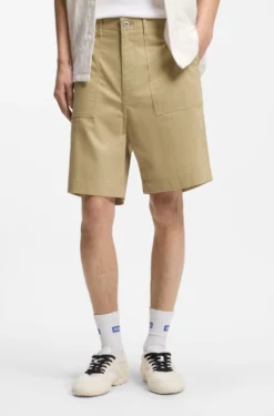 Shorts aus merzerisierter Baumwoll-Canvas