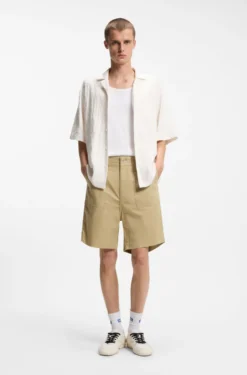 Shorts aus merzerisierter Baumwoll-Canvas