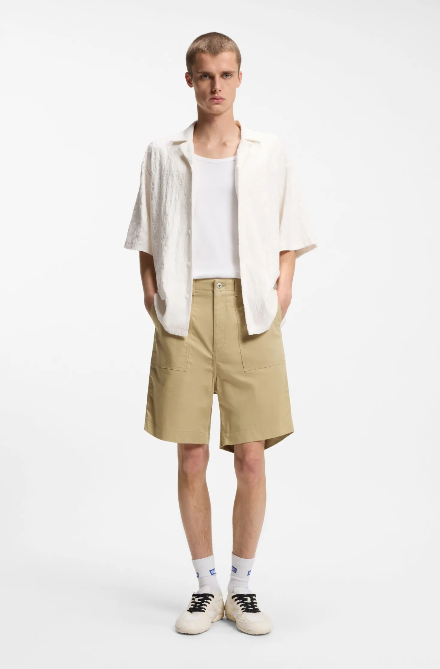 Shorts aus merzerisierter Baumwoll-Canvas