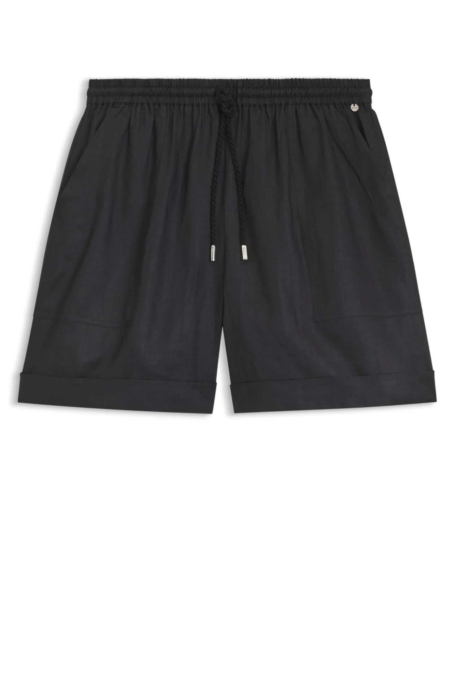 Shorts aus Ramie mit eingedrehter Kordel