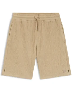 Shorts aus Stretch-Baumwolle mit Knittereffekt