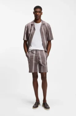 Shorts aus Stretch-Baumwolle mit Druckmuster
