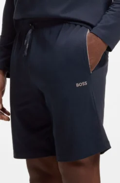Shorts aus Stretch-Baumwolle mit Logo-Stickerei