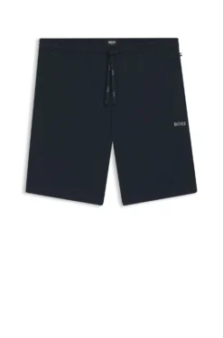 Shorts aus Stretch-Baumwolle mit Logo-Stickerei