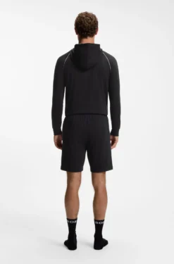 Shorts aus Stretch-Baumwolle mit Logo-Stickerei