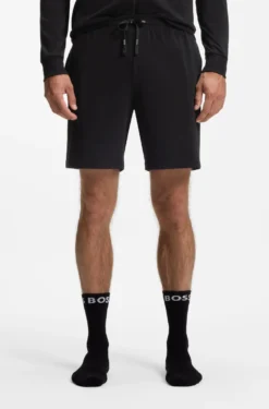 Shorts aus Stretch-Baumwolle mit Logo-Stickerei