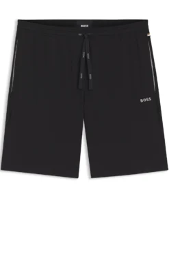 Shorts aus Stretch-Baumwolle mit Logo-Stickerei