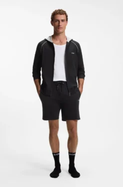 Shorts aus Stretch-Baumwolle mit Logo-Stickerei