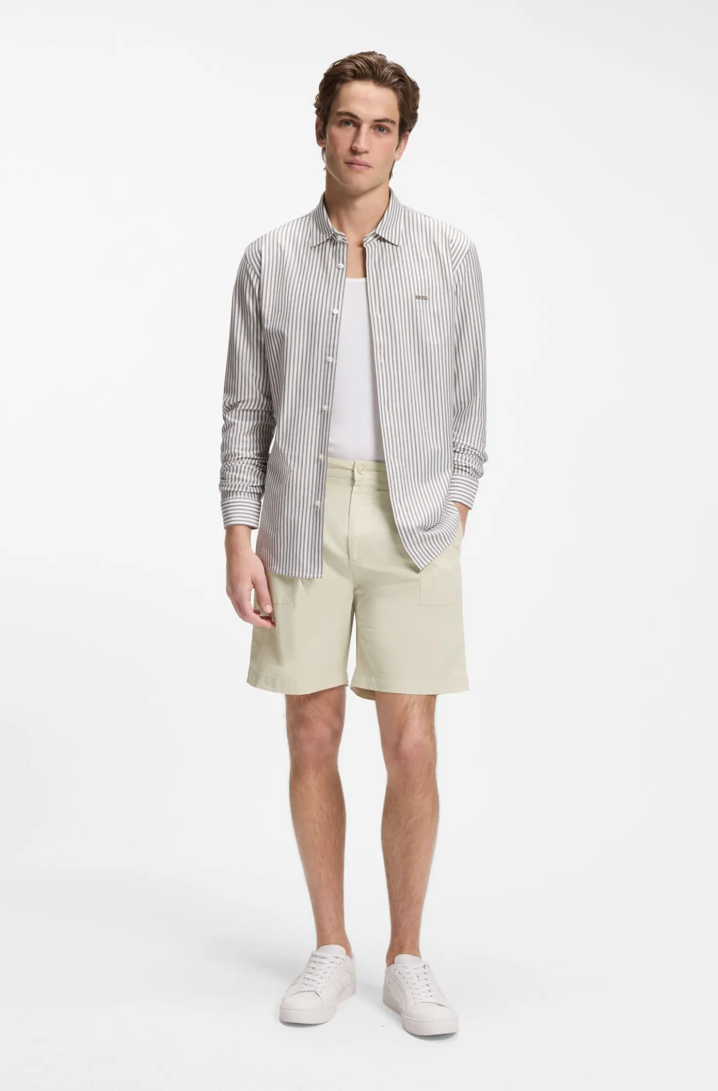 Shorts mit Bundfalten und Komfortbund