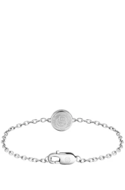 Silberfarbenes Armband mit Double-B-Monogramm-Medaillon