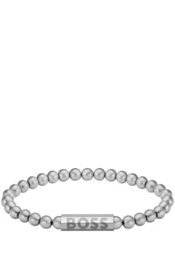 Silberfarbenes Armband mit Logo am Verschluss