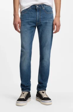 Skinny-Fit Jeans aus blauem Stretch-Denim