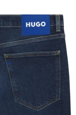 Skinny-Fit Jeans aus blauem Stretch-Denim mit Stone-washed-Finish