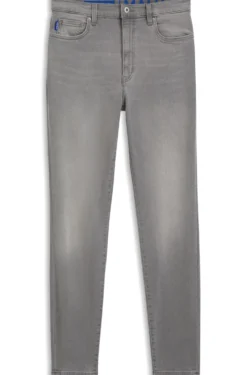 Skinny-Fit Jeans aus dunkelgrauem Stretch-Denim