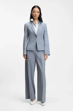 Slim-Fit Blazer aus melierter Schurwolle